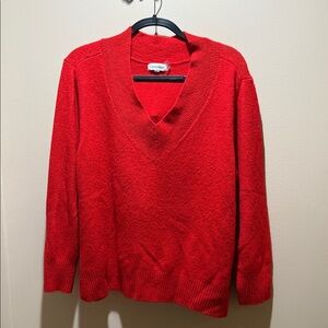 Calvin Klein Vibrant Red V-Neck Sweater